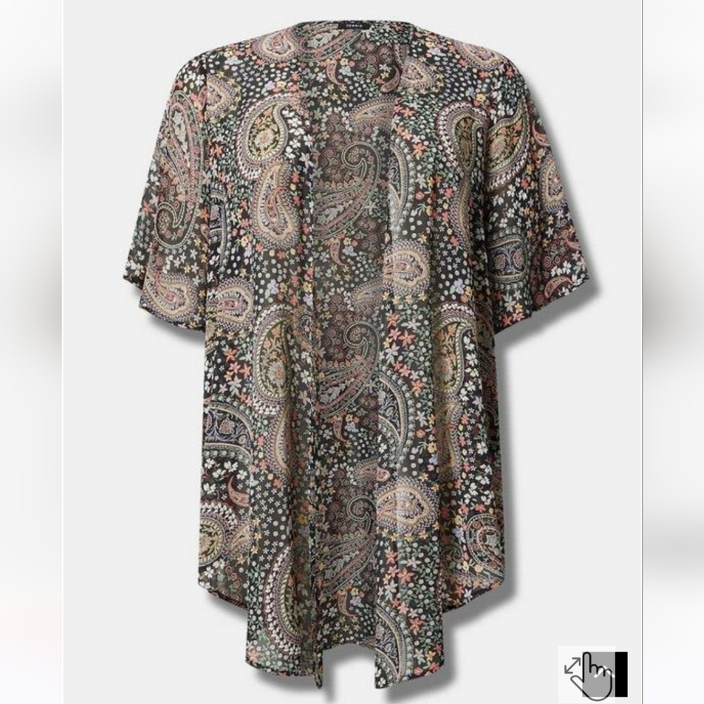 🆕️🍁🍂 2X  PAISLEY CHIFFON TEXTURED KIMONO🍂🍁